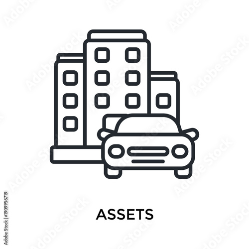 Assets Icon Outline Style. Vector Illustration For Graphic Design