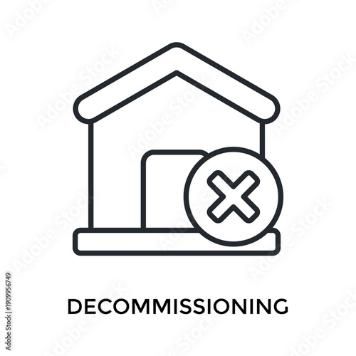 Decommissioning Icon Outline Style. Vector Illustration For Graphic Design