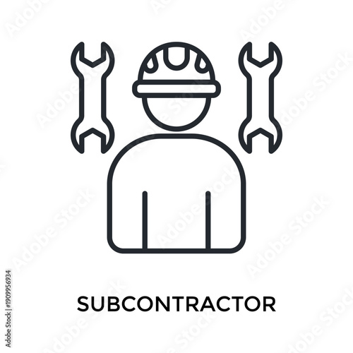 Subcontractor Icon Outline Style. Vector Illustration For Graphic Design