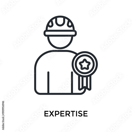 Expertise Icon Outline Style. Vector Illustration For Graphic Design