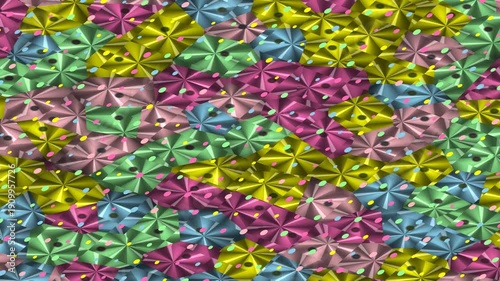 Colorful Abstract Flower Petals Seamless Pattern Loop