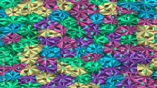 Colorful Metallic Flower Pattern Loop Animation