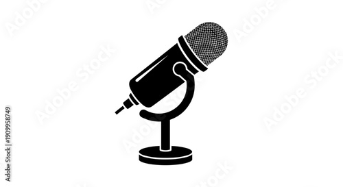 Microphone on a stand closeup 1.