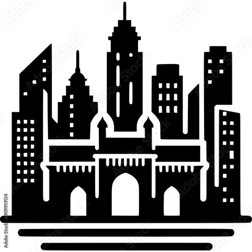 Mumbai Skyline Icon Vector