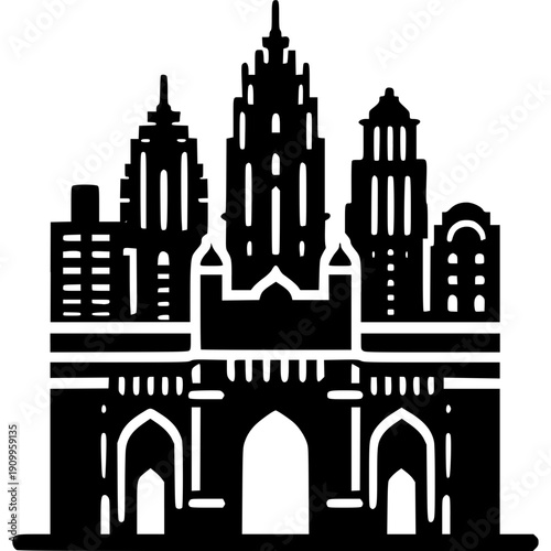 Mumbai Skyline Icon Vector