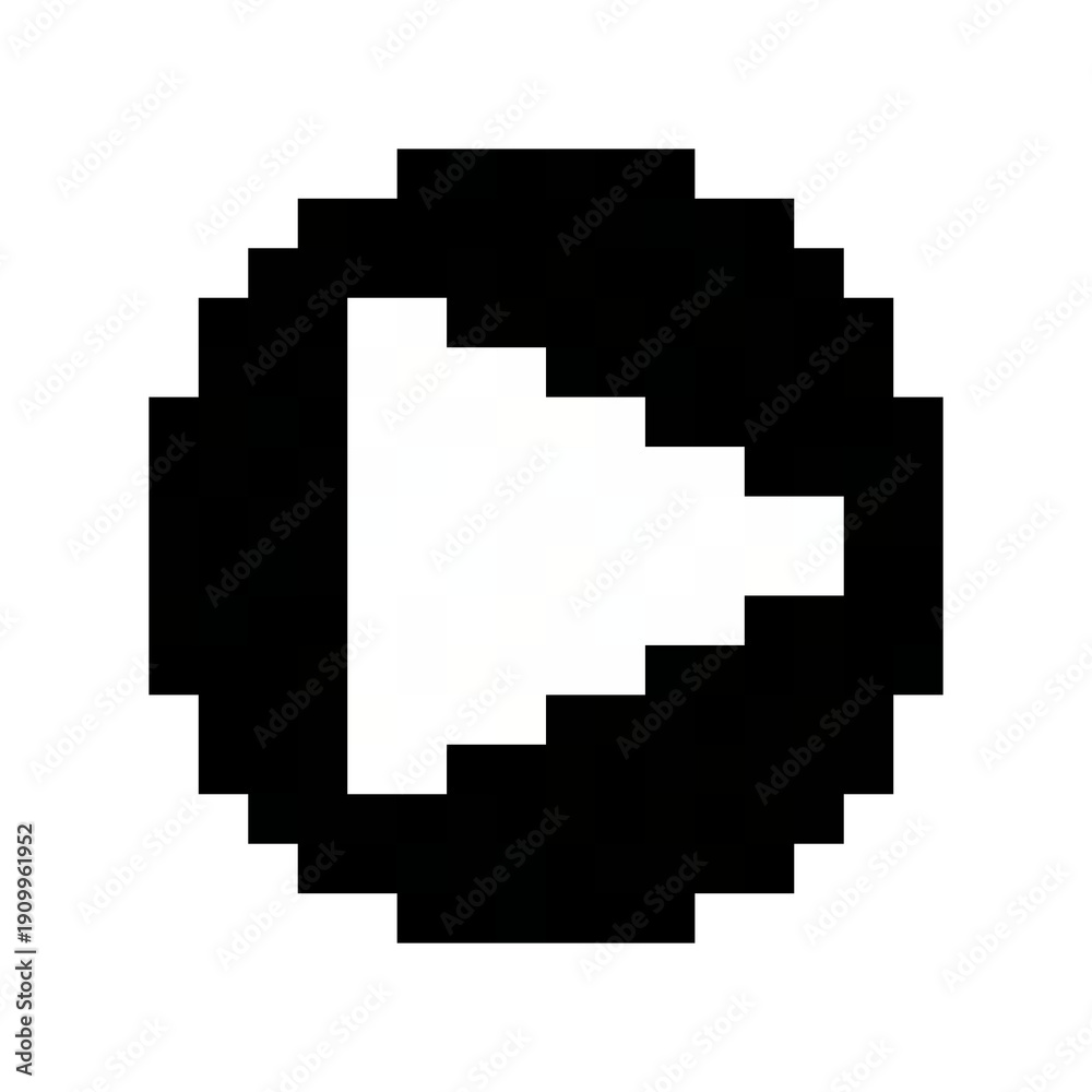Obraz premium A 16x16 Play Button Pixel Art