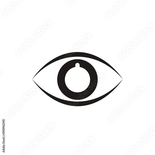 Simple black and white eye symbol for vision and sight concepts.