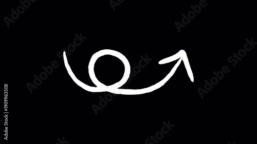 Doodle Arrow Spiral Loop Swirl Hand Drawn Animation