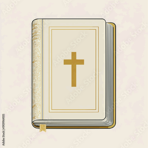 Closed Bible with a golden cross on its cover, symbolizing faith and spirituality.