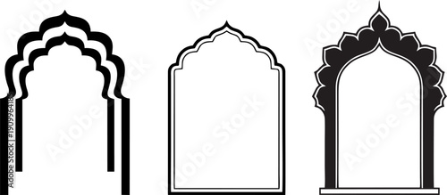 Traditional Islamic arch frames for mosque window and door design