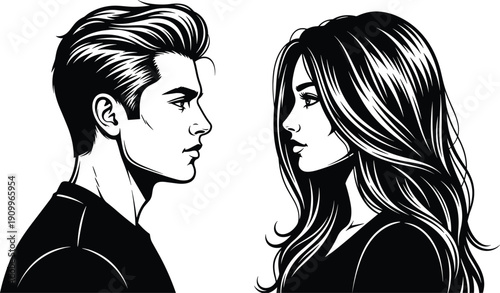 Black and white running horse silhouettes set, wild stallion galloping and rearing poses, equestrian nature flat vector icons for ranch and farm design