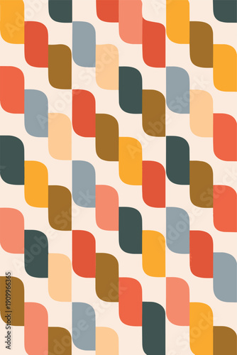 Abstract Background Decoration Geometric Geometry Modern Print Retro Wallpaper Backdrop Mid Century Vector Print