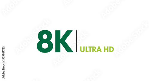 8K Ultra HD Resolution Technology Symbol.