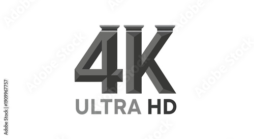 4K Ultra HD Resolution Symbol Technology.