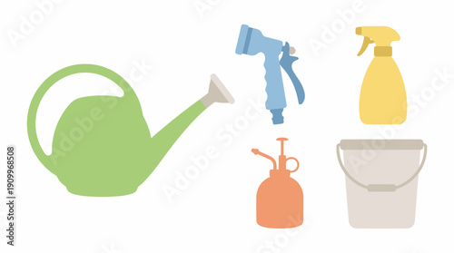 Gardening tools and supplies illustration set. Spring Vector Packs. EPS Editable