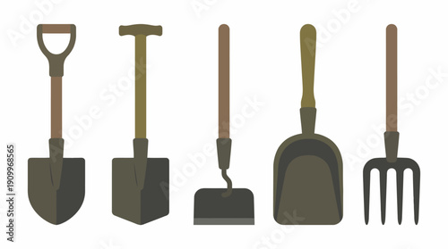 Gardening tools on white background. Spring Vector Packs. EPS Editable