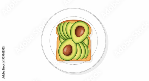 Avocado Toast on White Plate - Healthy Breakfast Meal