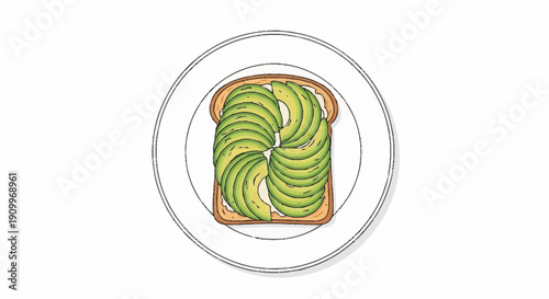 Avocado Toast on a Plate - Healthy Breakfast Meal