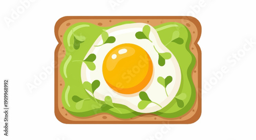 Avocado Toast with Fried Egg and Microgreens - Healthy Breakfast