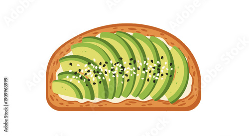 Avocado Toast with Sesame Seeds - Healthy Breakfast or Snack Food