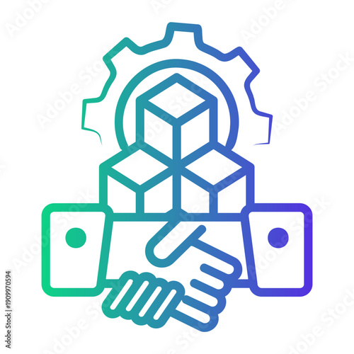 agreement Line Gradient Icon