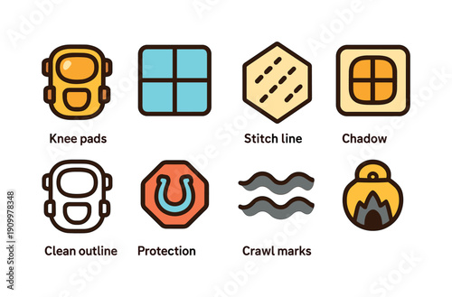 Construction and safety filled icon set. Protective equipment and warning signs collection.