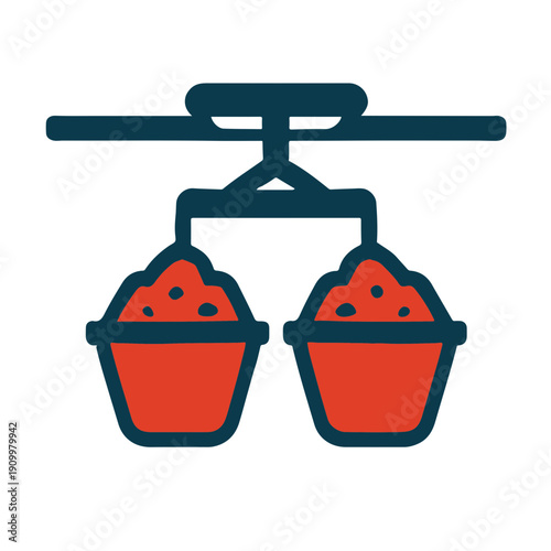 Mining Aerial Ropeway Transport Icon