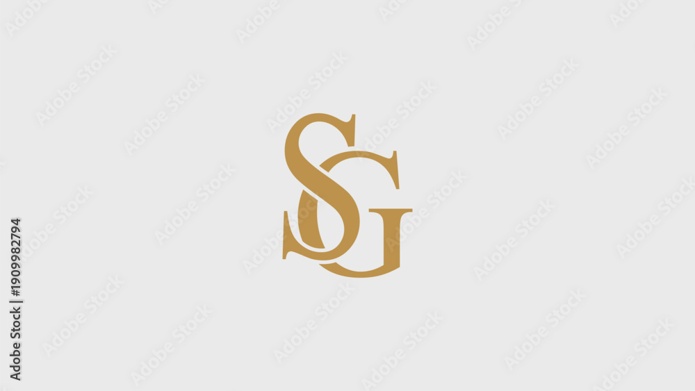 Obraz premium Elegant SG Interlocking Monogram Logo Design - Luxury Gold Initial Vector Template