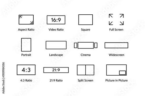 Visual guide to screen aspect ratios and layouts