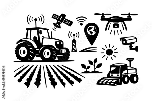 Smart farming technology integration with drones and tractors