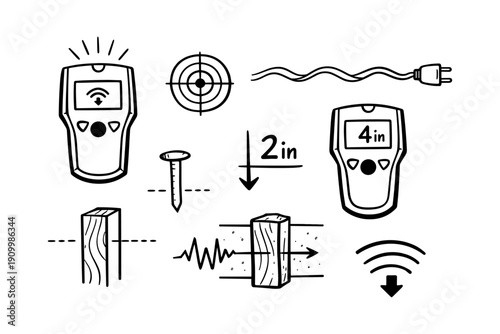 Digital stud finder and tools with depth indicator for accurate wall measurements