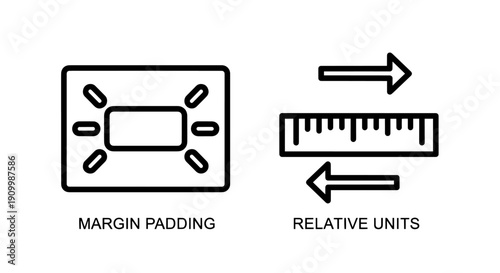 UI Design Icons: Margin Padding and Relative Units for Layout Control