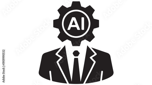 AI-powered business mind silhouette, representing artificial intelligence integration, innovative technology, and smart solutions for modern corporate strategy and future enterprise