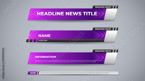 set purple overlay for media broadcast and news channel
