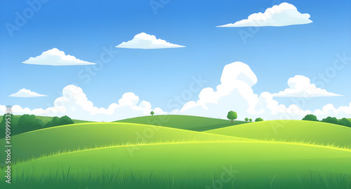 meadow, grass, green, field, pasture, plain, nature, landscape, scenery, countryside, rural, outdoor, horizon, farmland, sky, blue, clouds, cloudscape, daylight, sunshine, sunny, bright, fresh, calm, 