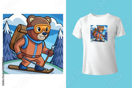 Yeti Snowboarder Vector Set, Bigfoot Winter Sports Character Illustration