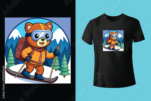 Yeti Snowboarder Vector Set, Bigfoot Winter Sports Character Illustration