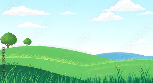 field, grass, greenfield, meadow, pasture, plain, nature, landscape, scenery, countryside, rural, outdoor, horizon, farmland, sky, blue, clouds, cloudscape, daylight, sunshine, sunny, bright, fresh, c