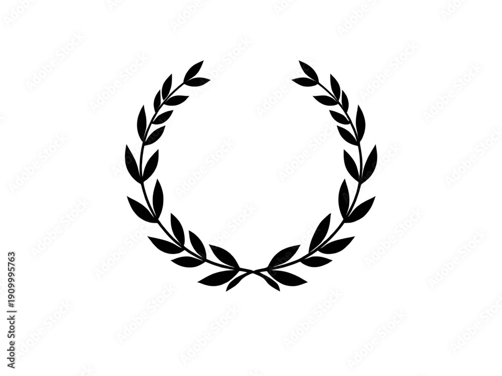 Obraz premium laurel, wreath, award, silhouette, victory, honor, achievement, success, champion, winner, excellence, prestige, glory, triumph, emblem, symbol, badge, crest, decorative, ceremonial, recognition, acco