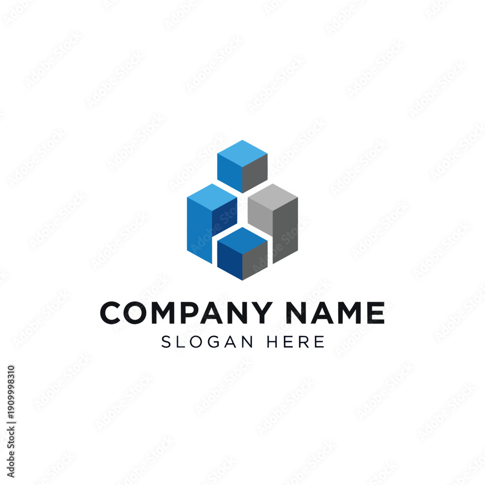 Fototapeta premium Corporate Logo Design with Cubes and Text.