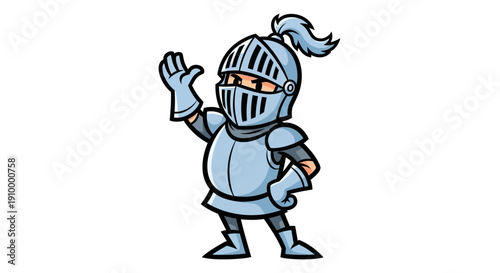 Medieval Knight Cartoon Character.
