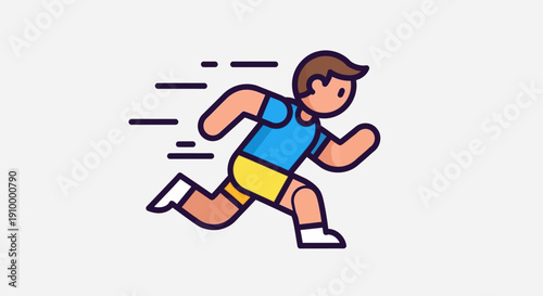 Man Running in Sportswear Illustration.