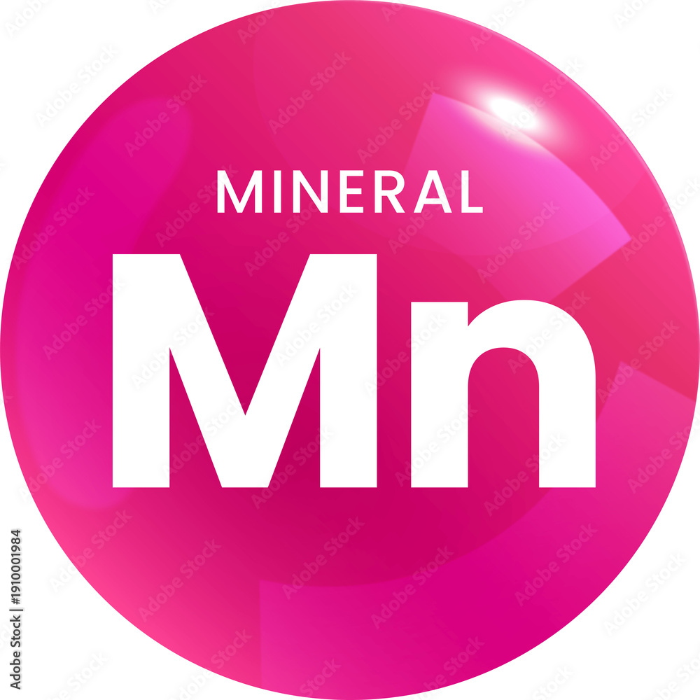 Fototapeta premium Manganese Mn Mineral Bone and Metabolism Support Icon