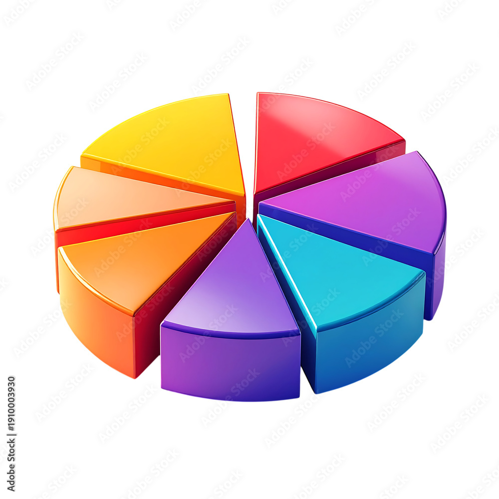 Obraz premium 3D pie chart icon for analytics statistics data visualization transparent background