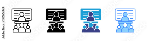 Mentoring icon set multiple style collection