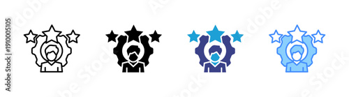Expertise icon set multiple style collection