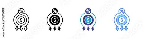 Discount icon set multiple style collection