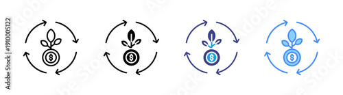 Investment icon set multiple style collection