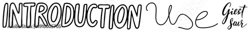 Mixed typography text reading "INTRODUCTION Use Giest Saur," combining bold letters with cursive script, ideal for creative layouts or branding headers.