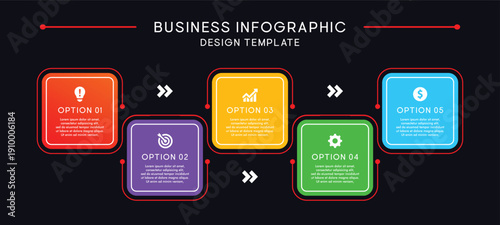 infographic Template Vector Design. Modern concept design with icons and 5 options or steps. Vector business template vector for business presentation 01.eps